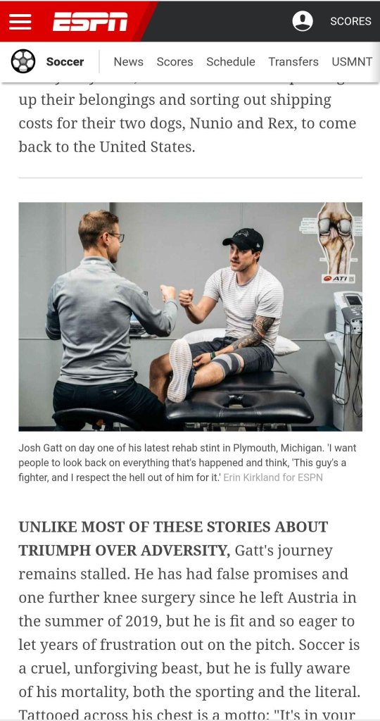 soccer article Josh Gatt